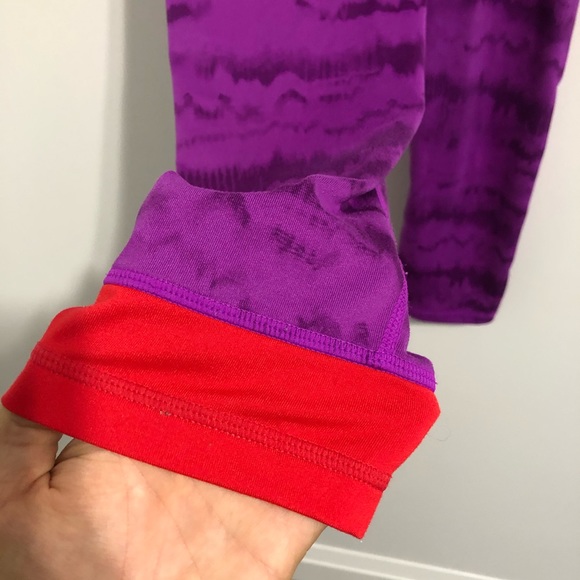 Tie dye Colour Leak Purple Adidas Climalite Crops - Picture 7 of 12